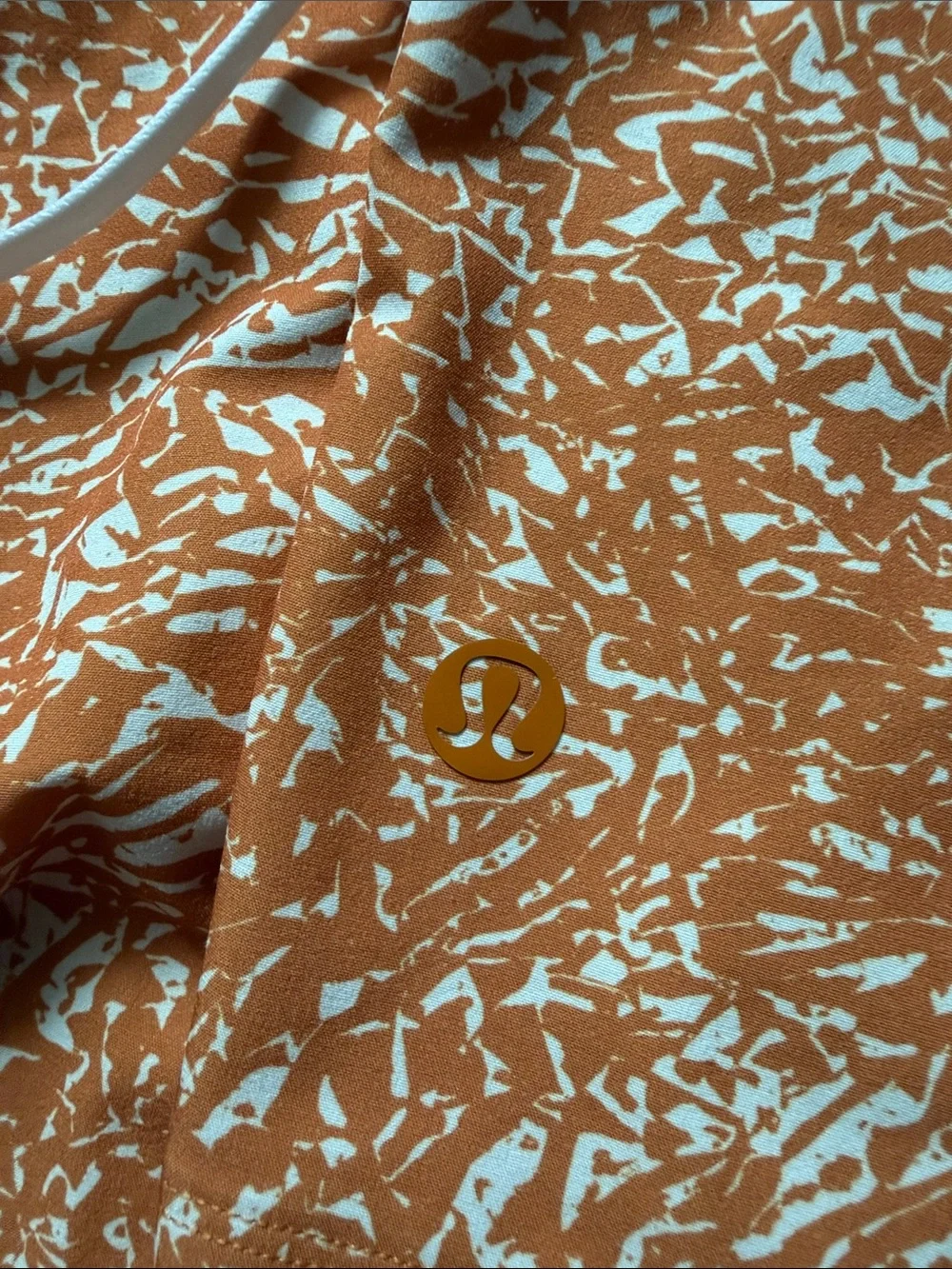 Lululemon Men’s Orange White Abstract Print Swim Shorts